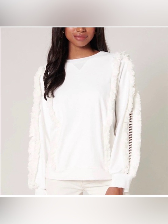 Sugarlips Sweaters - Sugar Lips Houston Fringe White Pullover Sweater S coastal boho